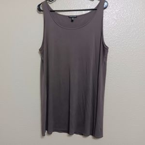 Eileen Fisher Mushroom Brown Streich Silk Tank Top Blouse
